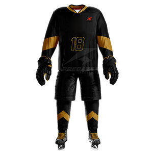 Uniforme confortable de hockey sur glace d'équipe d'ajustement mince matériel durable d'uniforme de hockey sur glace de polyester - Product Image 2