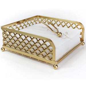 Gold Finished Brass napkin holder Classic Design <b>Wedding</b> Table Decoration <b>Wedding</b> Parties Decorate Brass <b>Tissue</b> Stand - Product Image 1