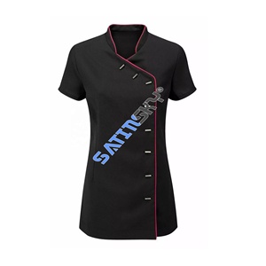 Ropa de médico de enfermera para mujer, uniforme de Hospital, Chaqueta larga de bloque de Color, disfraz, uniformes, Top - Product Image 3