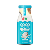 Bouteille d'eau de 280ml pour yaourt à la noix de coco sans sucre faible en gras OEM de marque privée Vietnam boisson fabriquée dans un emballage en boîte