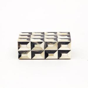 LAMETIERARTZ Boîte décorative noire et blanche en forme d'os avec couvercle, boîtes à bijoux uniques en MDF de qualité, finition polie, décoration tendance pour la maison, Uttar - Product Image 5