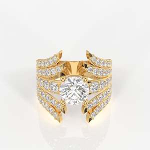Round Cut Moissanite Diamond <b>Cocktail</b> Sterling Silver <b>Ring</b> Elegant and Luxurious Product Category - Product Image 1