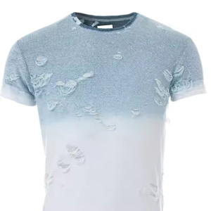 T-shirts pour hommes Vintage Heavyweight Distressed Boxy Acid Wash Oversized Custom O-cou Made Polyester/Cotton Material High Quality - Product Image 2