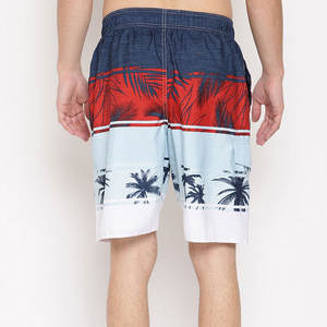 Shorts de Baño para Hombre, Color Azul Marino, Rojo, Azul Hielo, con Estampado Tropical de Palmeras, Protección Solar UPF 50+, Secado Rápido, Ropa de Playa de Alto Rendimiento, de Fábrica - Product Image 4