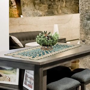 Christmas Decorative and Leaves Design <b>Beaded</b> Runner <b>Placemat</b> Dining Table Fancy Mat Handmade Decorative Runners for Wedding - Product Image 5