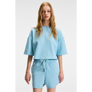 ETHIQUET VELA เสื้อยืดคอกลมผ้าสเตรชทรงโอเวอร์ไซส์สำหรับผู้หญิง - Product Image 6