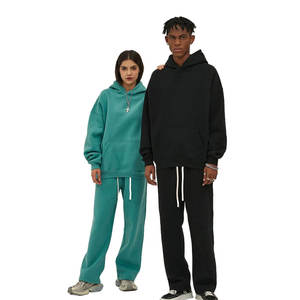 Conjunto personalizado de Sudadera con capucha y pantalón unisex de tela pesada GSM, bordado e impresión de logotipo OEM, venta al por mayor de fábrica - Product Image 3