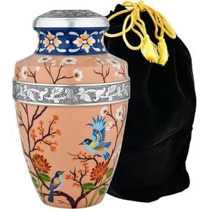 Vendedores calientes Urna hermosa para adultos Urnas de cenizas de cremación funeraria de artesanía de metal de alta calidad de exportador indio a bajo precio - Product Image 5