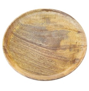 Plateau en bois de manguier de qualité supérieure Design gravé au laser Assiette de service en bois massif pour collations Dîner Fruits Écologique - Product Image 5