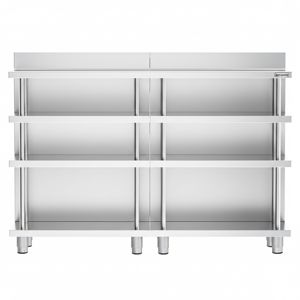 โต๊ะทำงานบาร์เชิงพาณิชย์ - สแตนเลส - 1600x400 มม. - พร้อมชั้นวาง 4 ชั้น - Product Image 4