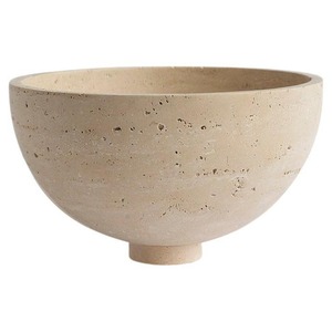 Dernier modèle Socle en marbre noir et blanc Bol de luxe au design moderne Pièce maîtresse en pierre élégante et décorative artisanale - Product Image 2
