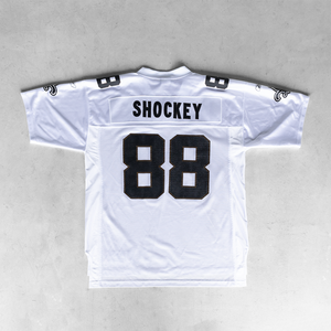 Venta al por mayor de fútbol americano de diseño personalizado Retro Mesh Jersey totalmente sublimación impresa transpirable ropa de calle corta de gran tamaño - Product Image 2