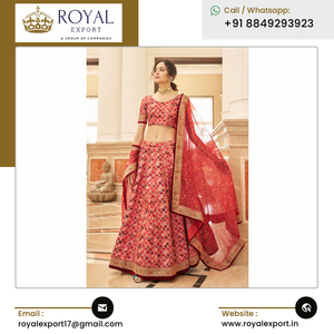 Última colección de ropa étnica india arte seda Lehenga Choli con bordado Zari trabajo para boda y fiesta - Product Image 2
