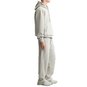 Ensemble de survêtement vintage délavé en molleton français personnalisable avec logo pour homme, sweat-shirt à capuche en coton taille haute, pantalon de survêtement streetwear, jogging - Product Image 3