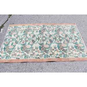 Alfombra Turca de 3.5x5.7 pies, Alfombra de Estilo Vintage, Alfombra de Camuflaje Azul - Product Image 3