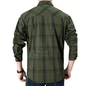 Chemises en flanelle pour hommes 100% coton respirantes à séchage rapide Coupe régulière Décontractée Haute qualité Vente en ligne - Product Image 3