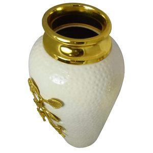 Prix de gros Nouveau vase à fleurs en métal fer aluminium blanc gaufré avec haut bas plaqué or Meilleur toute décoration pour mariage - Product Image 4