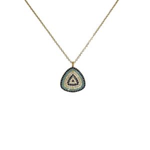 Collier à pendentif en métal doré design mauvais œil - Product Image 1