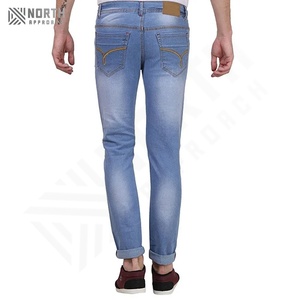 Jeans en denim décontractés pour hommes, coupe droite, uni, hiver automne 2025, respirant, grande taille, prix de gros, mode - Product Image 3