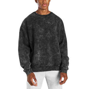 Sweat-shirt pour homme en coton de haute qualité, respirant, couleur unie, effet délavé à l'acide, meilleur prix, fabriqué en 2026 - Product Image 1