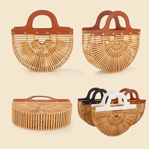 Natural Rattan <b>Handbag</b> Has Leather <b>Handle</b>, Rattan Women <b>Handbag</b>, Handicraft <b>Handbag</b>, Casual <b>Handbag</b>, Handmade in Vietnam - Product Image 3