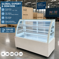 Réfrigérateur commercial pour gâteaux en tuyaux de cuivre, vitrine à gâteaux avec roulettes pour bar à desserts