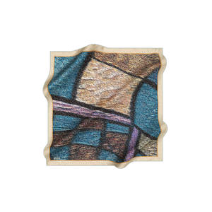 Blue Viscose Geometric Pattern <b>Square</b> <b>Scarf</b> for Summer - Product Image 1