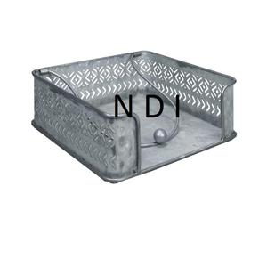 Servilletero cuadrado de papel galvanizado brillante, caja contenedora de pañuelos decorativa para el hogar para sala de estar y comedor - Product Image 1