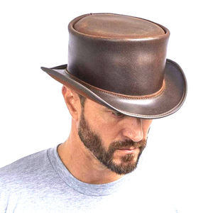 Hommes professionnels Top qualité vache garçon chapeaux en cuir pour adultes Top qualité vache garçon cuir chapeau nouveau à la mode personnalisé - Product Image 1
