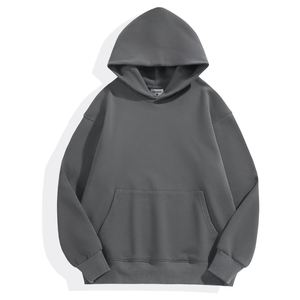 Oem Sweat à capuche en molleton personnalisé avec poches kangourou Fabricant de sweats à capuche à quantité minimale de commande bas Sweats à capuche unis en éponge française grande taille - Product Image 4