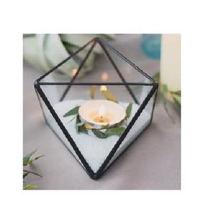 Lanterne à bougie décorative en métal, faite à la main, portable, en métal et verre, pour la décoration de la maison, lanterne en fer et verre - Product Image 1