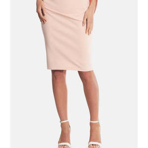 Abito a tubino con mantella da donna Betsy Adam, collo alto, XS, in crêpe, rosa naturale, confortevole, per taglie piccole, per feste serali, lunghezza al pavimento - Product Image 3