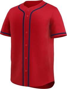 Camiseta de béisbol bordada personalizada, camiseta de softball con botones, uniforme sublimado de sarga, número de nombre del equipo, entrega rápida - Product Image 2