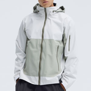 Ropa de calle de primavera personalizada, jersey con cremallera de cuarto de hombro caído, Anorak a cuadros de nailon a cuadros, rompevientos, sudaderas con capucha, chaqueta para hombre - Product Image 1