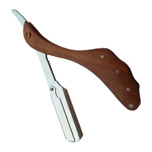 Maquinillas de afeitar de peluquero de alta calidad ANAAIF, mango de madera elegante, logotipo personalizado, hoja afilada para depilación corporal, hecho de Metal pakistaní - Product Image 5