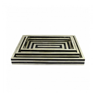Platos de perlas de estilo antiguo de CRAFTED TREASURE, bandejas para servir alimentos talladas a mano con bandejas de fregona con incrustaciones con acento elegante - Product Image 3