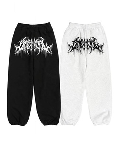 Pantalon de jogging évasé personnalisé avec logo brodé pour homme, en molleton bouclette 100 % coton, décontracté, taille mi-haute, service OEM - Product Image 1