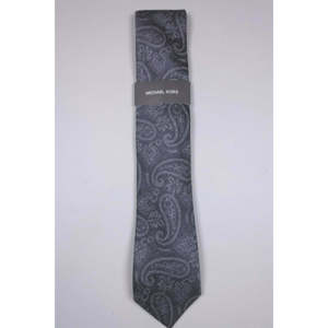 Cravatta Michael Kors da Uomo Artisanal Shadow Paisley, in Lana e Poliestere Stampato Jacquard, Classica a Righe, Grigia, Taglia Regolare, Confezione Regalo - Product Image 2