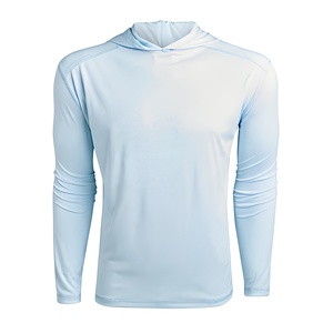 Sudadera con Capucha Azul Claro para Hombre, Manga Larga, Corte Regular, Tejido de Felpa, Poliéster Ecológico, Secado Rápido, Informal, para Primavera - Product Image 1