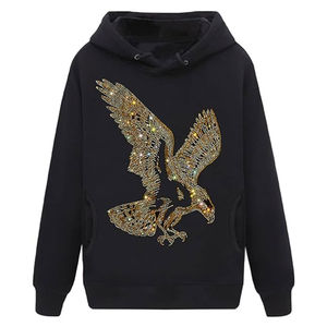 Sudadera con Pedrería para Hombre, Sudadera de Moda, 100% Algodón Lavado, Impermeable, Estilo Holgado, Brillante, Estética, OEM - Product Image 1