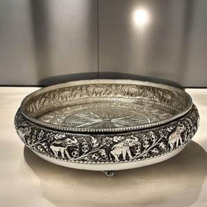 Bol à noix en métal classique de qualité alimentaire, facile à nettoyer, tendance, en acier inoxydable, écologique, plat à fruits, service de table, maison, restaurant - Product Image 3