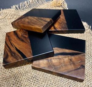 Meilleurs sous-verres uniques en résine blanche et bois de designer, 10x10 cm (4 pouces), pour boissons, hôtels et restaurants, décoration de table - Product Image 3