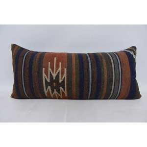 Alfombra de lana Kilim multicolor de 16x36 pulgadas Técnica tejida con patrón de rayas vintage sutil - Product Image 1