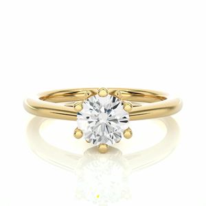 Bague de fiançailles solitaire en diamant taille ronde pour femme - Product Image 3