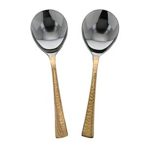 2025 énorme demande vente moderne en acier inoxydable cuivre réutilisable cuillère miroir couverts pour servir de la nourriture manger pour les cadeaux en vrac - Product Image 1
