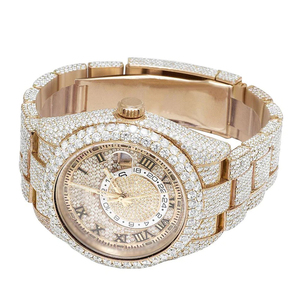 Hip Hop Iced out Xem Moissanite Kim Cương Bán Buôn Sang Trọng Đồng Hồ Trang Sức Người Đàn Ông Phụ Nữ Cổ Tay Kỹ Thuật Số Thạch Anh Làm Đồng Hồ - Product Image 1