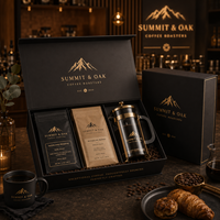 Boîte cadeau personnalisée PACK pour 1LB et 2LB avec espace pour presse à café, matériaux recyclés, revêtement UV et logo personnalisé