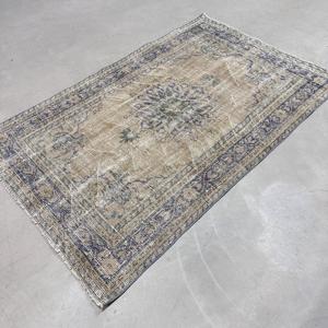 Alfombra Turca, Alfombra Vintage de 4.1x6.5 pies, Alfombra de Lana Azul - Product Image 2