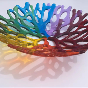 Bol décoratif en résine bleue finition brillante faite à la main pièce maîtresse élégante pour Table à manger salon cuisine ou affichage de cadeaux - Product Image 5