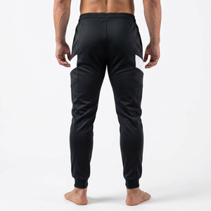 <b>Mens</b> Modern <b>Elastic</b> Waist Casual <b>Trousers</b> Stylish Straight Fit Breathable Polyester Pants with Logo - Product Image 2